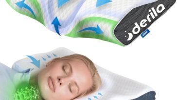 Derila Cervical Neck Pillow - a woman sleeping on a pillow